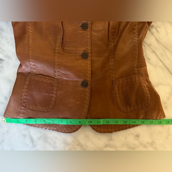 Gorgeous Elie Tahari Brown Leather blazer / Jacket - Women’s Size Small - Picture 12 of 16